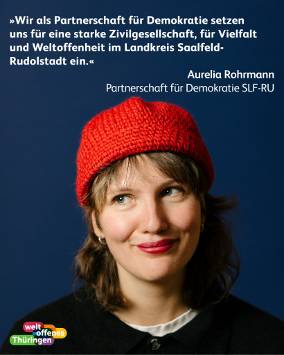 Wir als Partnerschaft für Demokratie setzen uns für eine starke Zivilgesellschaft, für Vielfalt und Weltoffenheit im Landkreis Saalfeld-Rudolstadt ein.