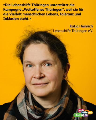 Die Lebenshilfe Thüringen unterstützt die Kampagne »Weltoffenes Thüringen« weil sie für die Vielfalt menschlichen Lebens, Toleranz und Inklusion steht.